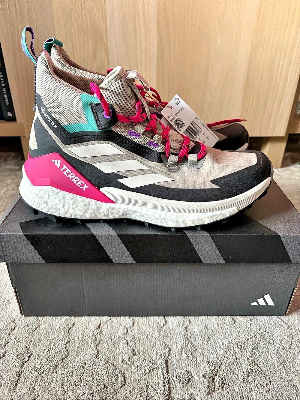 adidas Terrex Free Hiker 2 Athletic Shoes Gray & Pink US 8.5 NWT